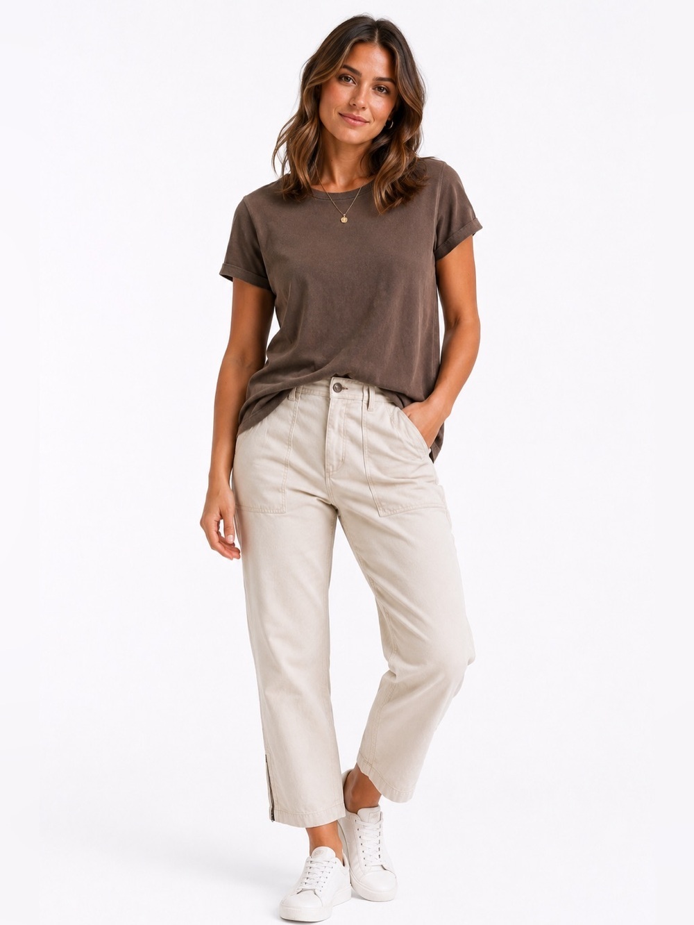 New J.Crew women's utility khaki ankle pants size 29 mid-rise 97% cotton